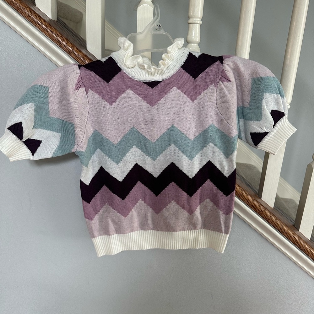 Girls Janie and Jack Shortsleeve high neck sweater.